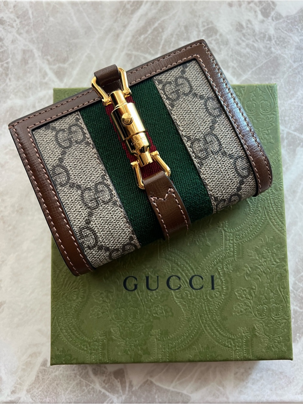 GUCCI Jackie 1961 GG Supreme Wallet - Unused/Open Box
